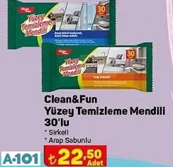 CLEAN&FUN YÜZEY TEMİZLEME MENDİLİ CLEAN&FUN YÜZEY TEMİZLEME MENDİLİ